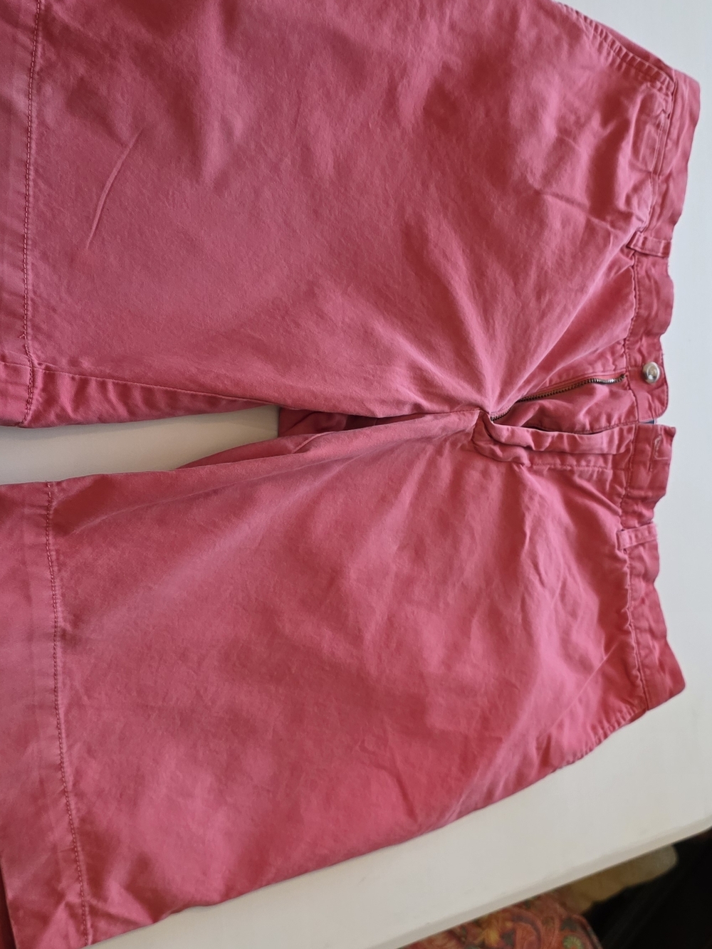 Ralph Lauren Coral Pink Cotton Shorts with Navy Trim